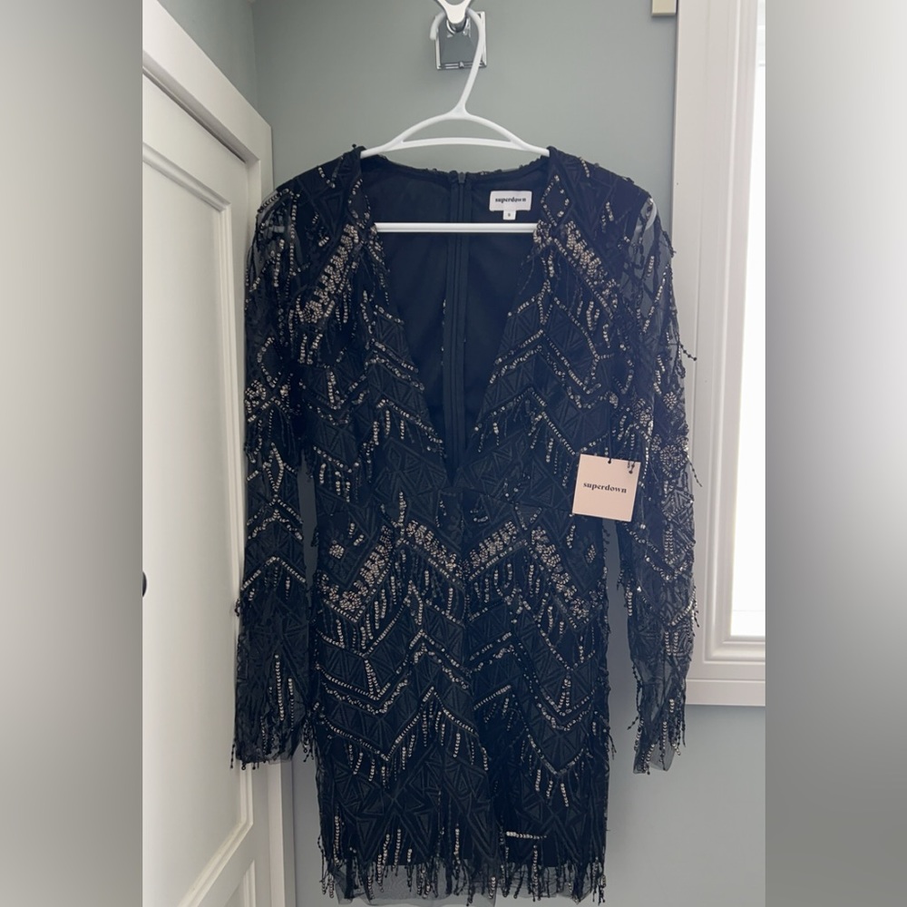 Superdown Size S Sequin Fringe Dress